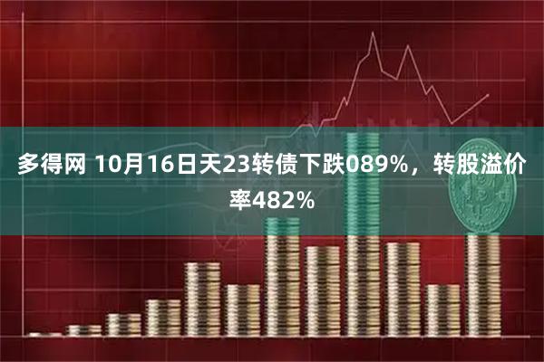 多得网 10月16日天23转债下跌089%，转股溢价率482%